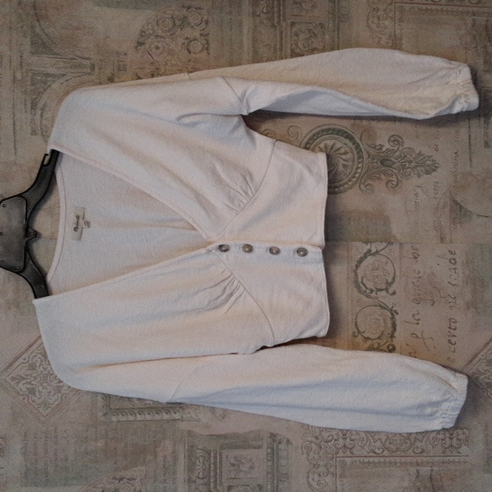 Madewell Ivory Puff Sleeves Crop Top Never Worn